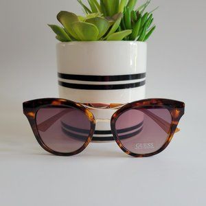 Guess Womens Tortoise/Gold Frame Brown Lens Designer Sunglasses NEW